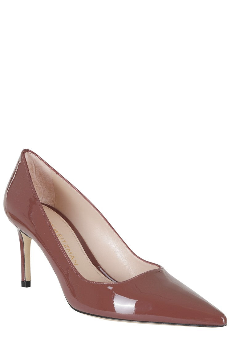 Stuart Weitzman Glossy Leather Pumps With Pointed Toe And 9 Cm Heel