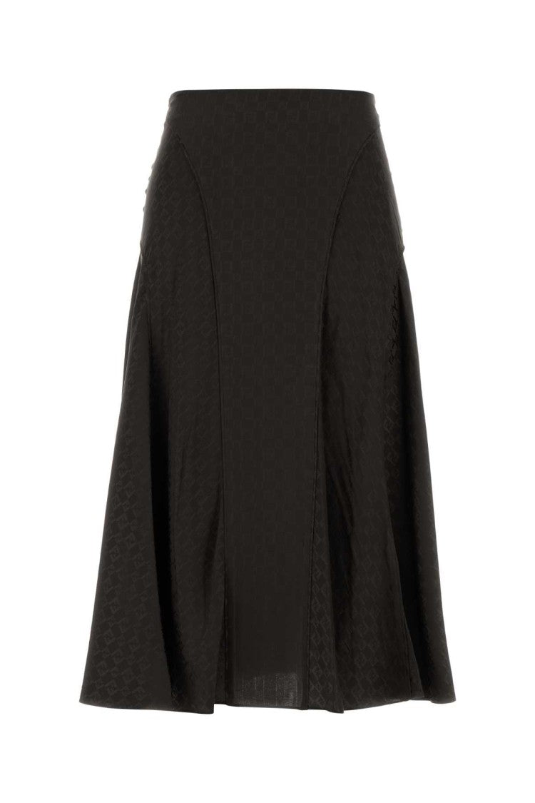 Fendi Embroidered Silk Skirt