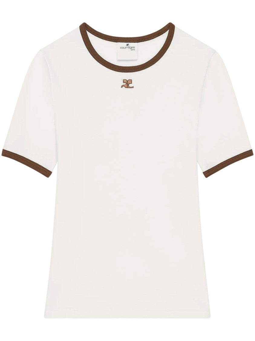 Courrèges Signature Contrast Trim Fitted T-Shirt