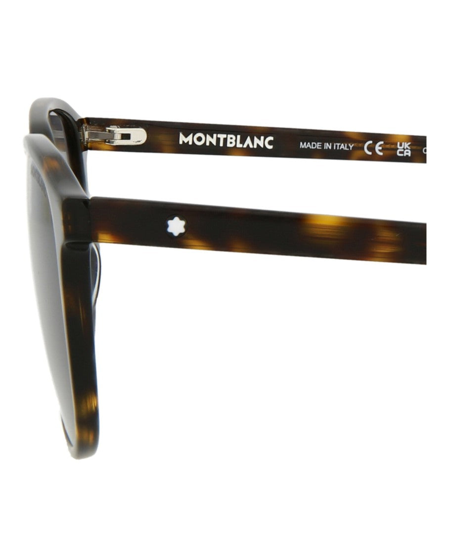 Montblanc Square-Frame Tortoiseshell Acetate Sunglasses With Designer Case