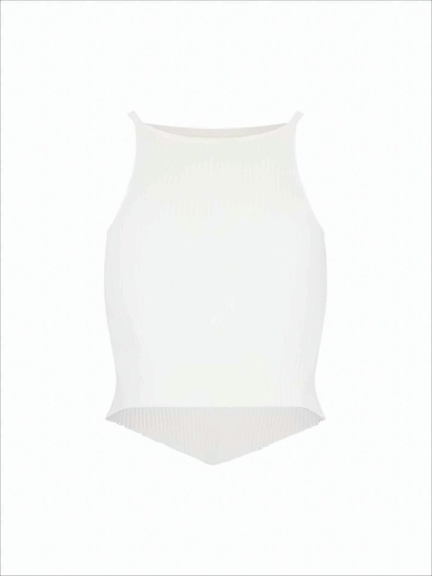 Courrèges Asymmetrical Hem Ribbed Tank Top