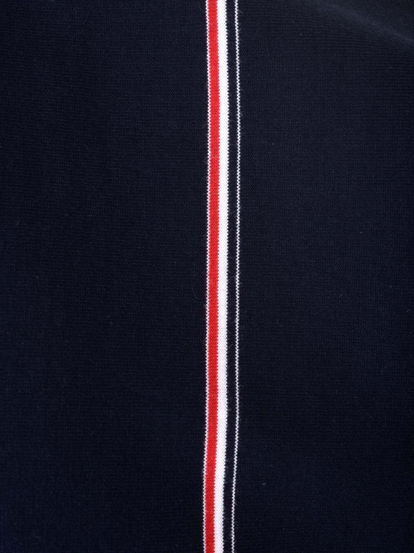 Thom Browne Black Short-Sleeved T-Shirt With Unique Stripe Detail