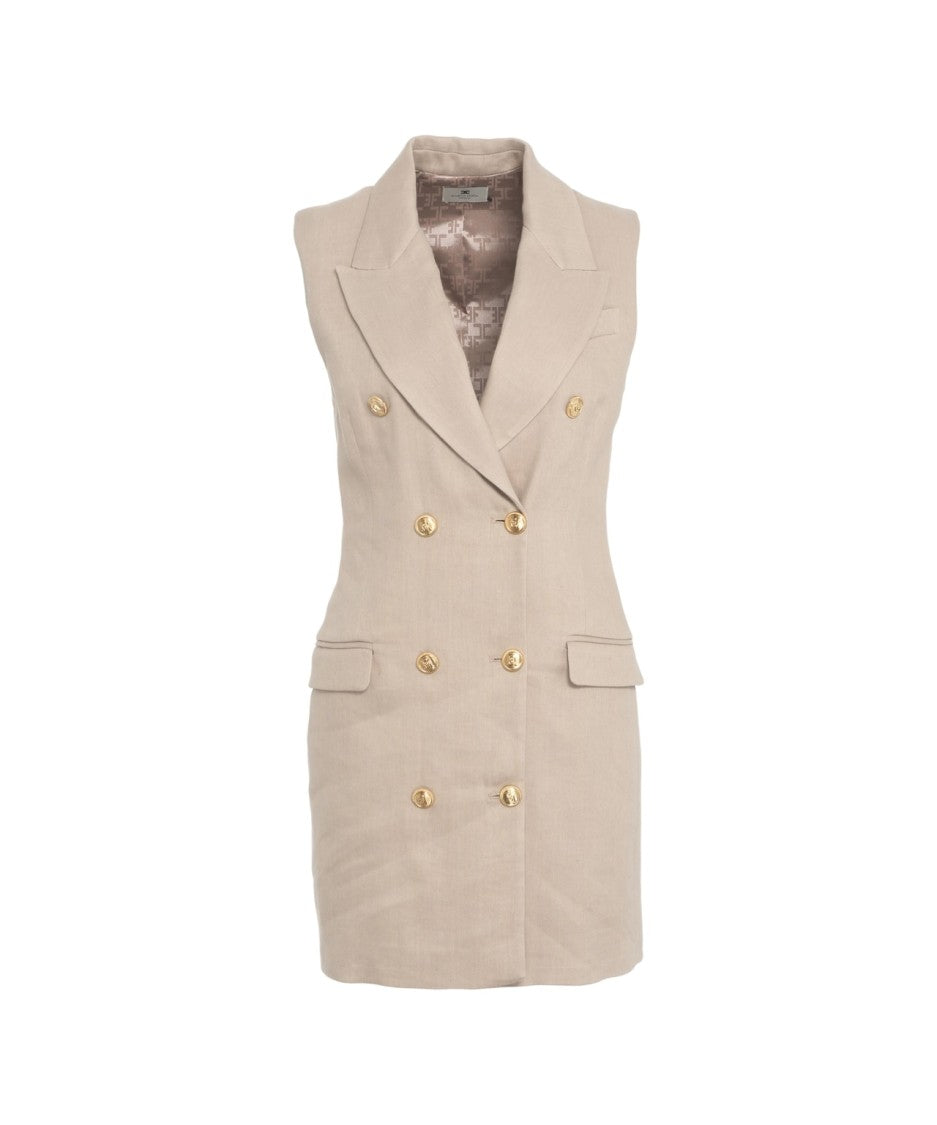 Elisabetta Franchi Linen Blend Mini Dress