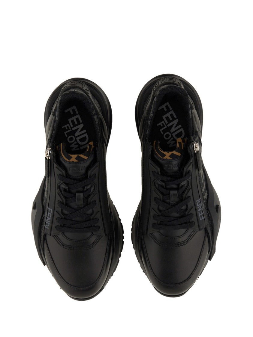 Fendi Fendi Flow Low-Top Leather Sneakers