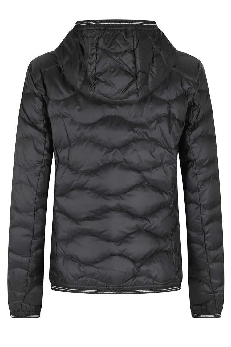 Blauer Black Camelia Hooded Wave Stitching Polyamide Down Jacket