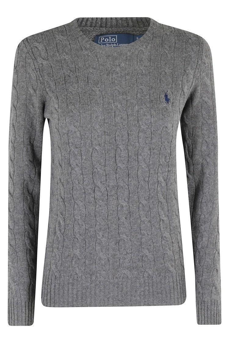 Polo Ralph Lauren Grey Julianna Cable-Knit Wool-Cashmere Sweater