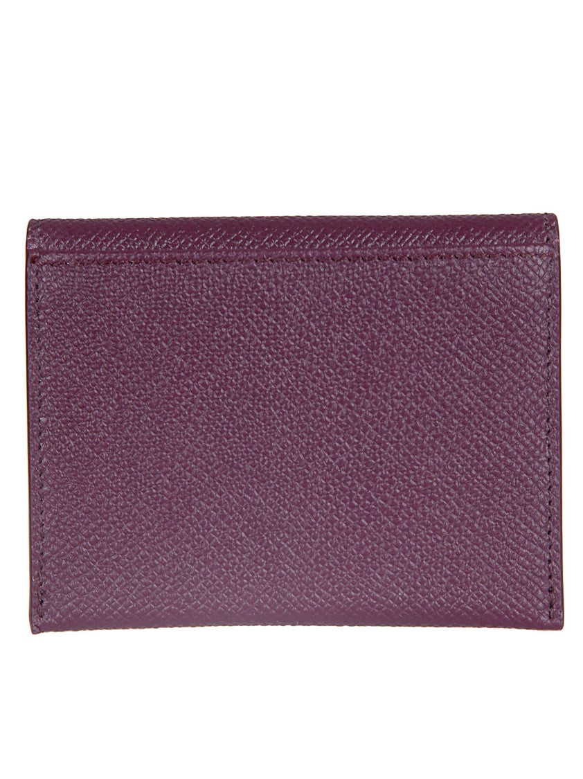 Ferragamo Textured Calf Leather Credit Card Holder With Double Gancini Emblem