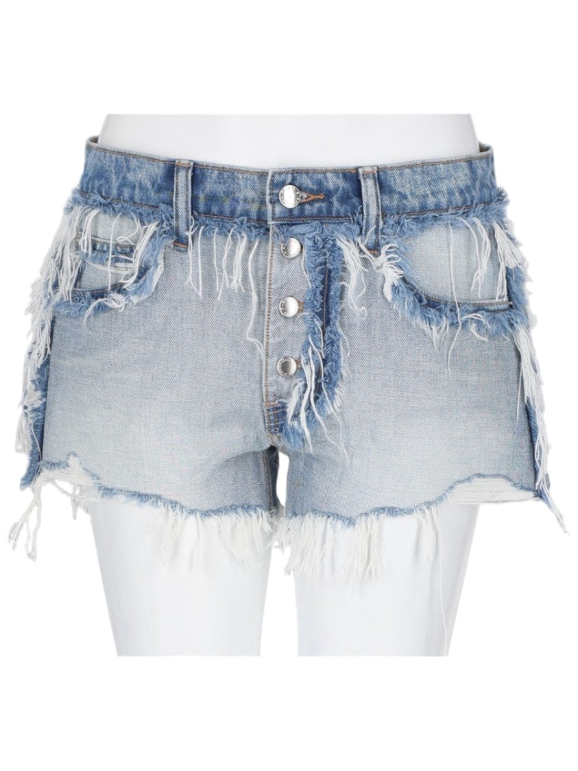 Alexander Wang Distressed Frayed Denim Shorts