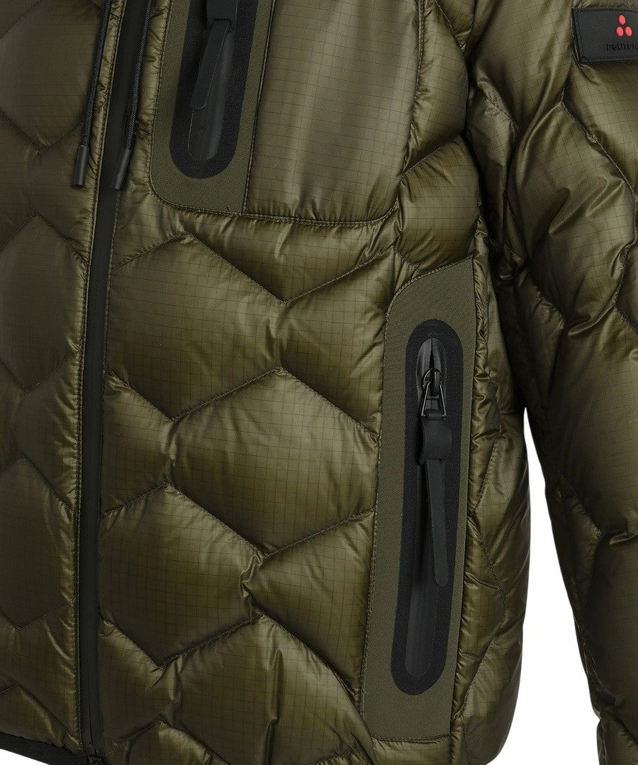 Peuterey Geometric Pattern Heat-Sealed Zipper Down Jacket