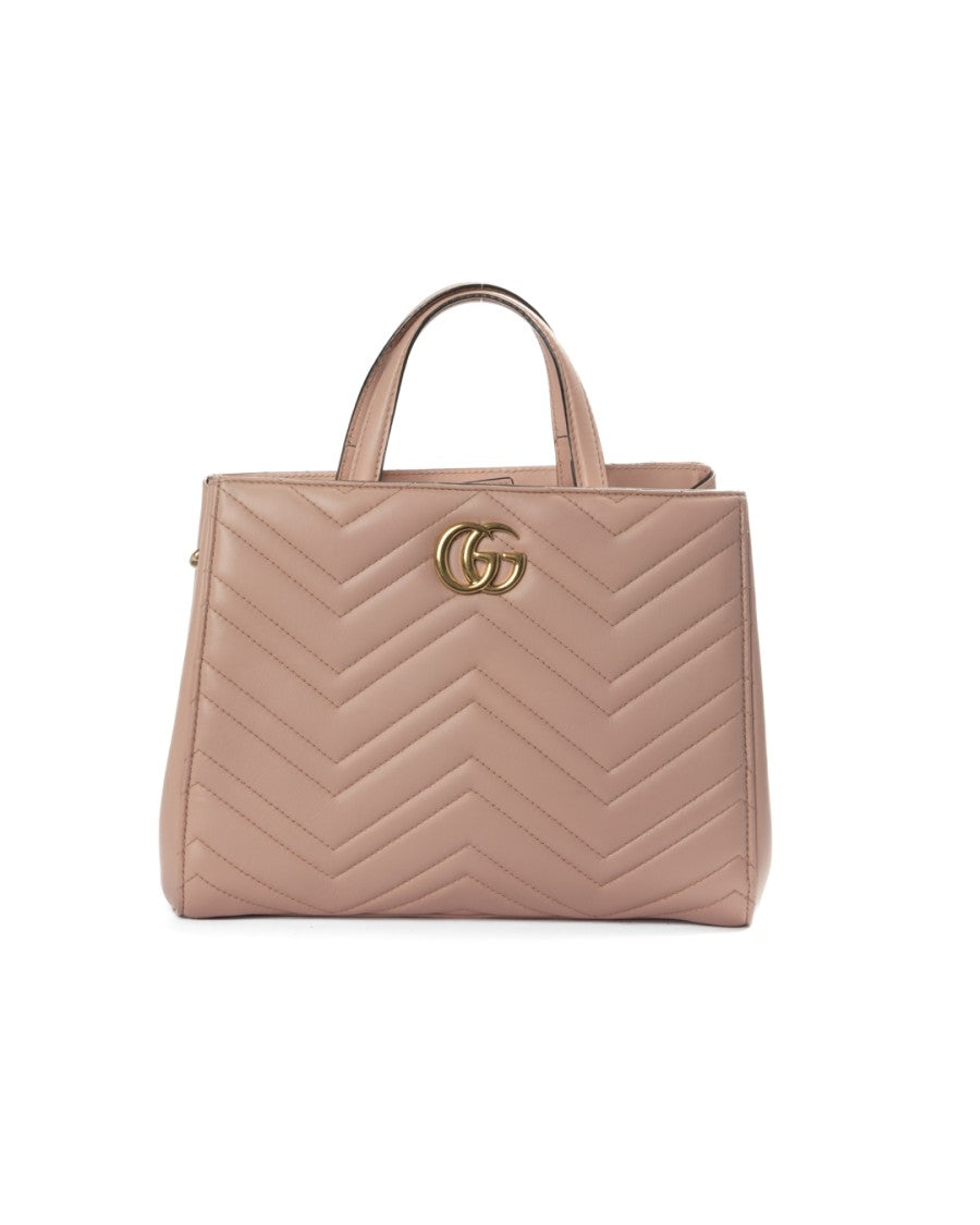 Gucci Small Chevron-Quilted Leather Tote With Signature Gg Logo