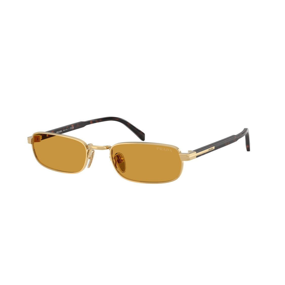 Prada 0Pr B54s Amber-Tinted Rectangular Sunglasses