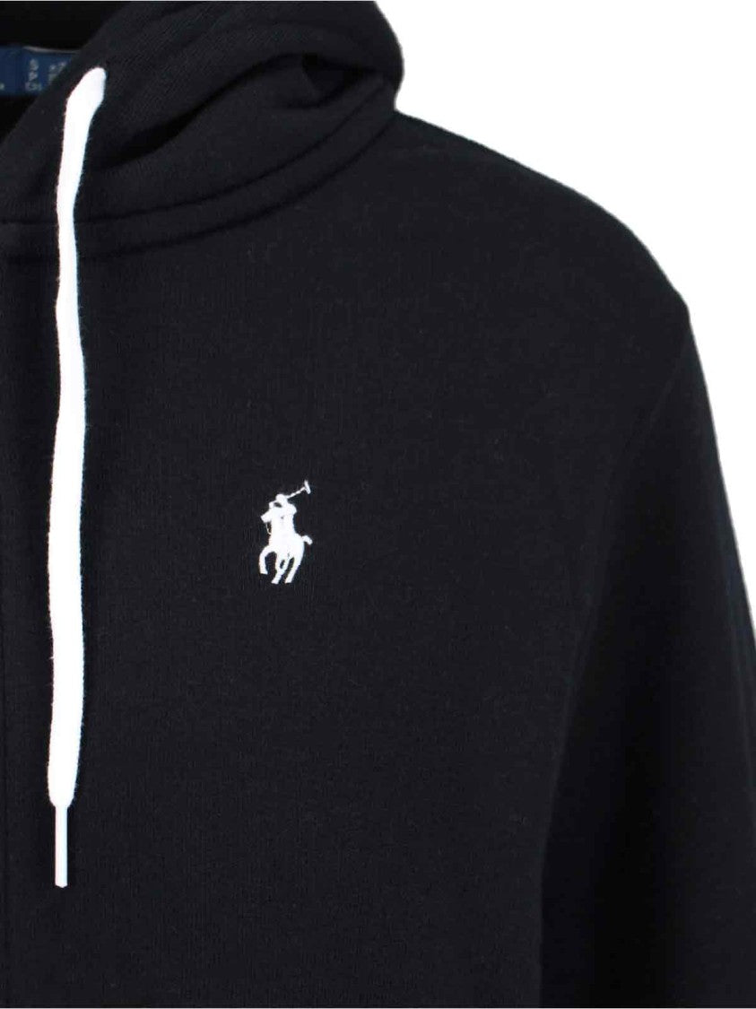 Polo Ralph Lauren Logo Zip Hoodie – Black