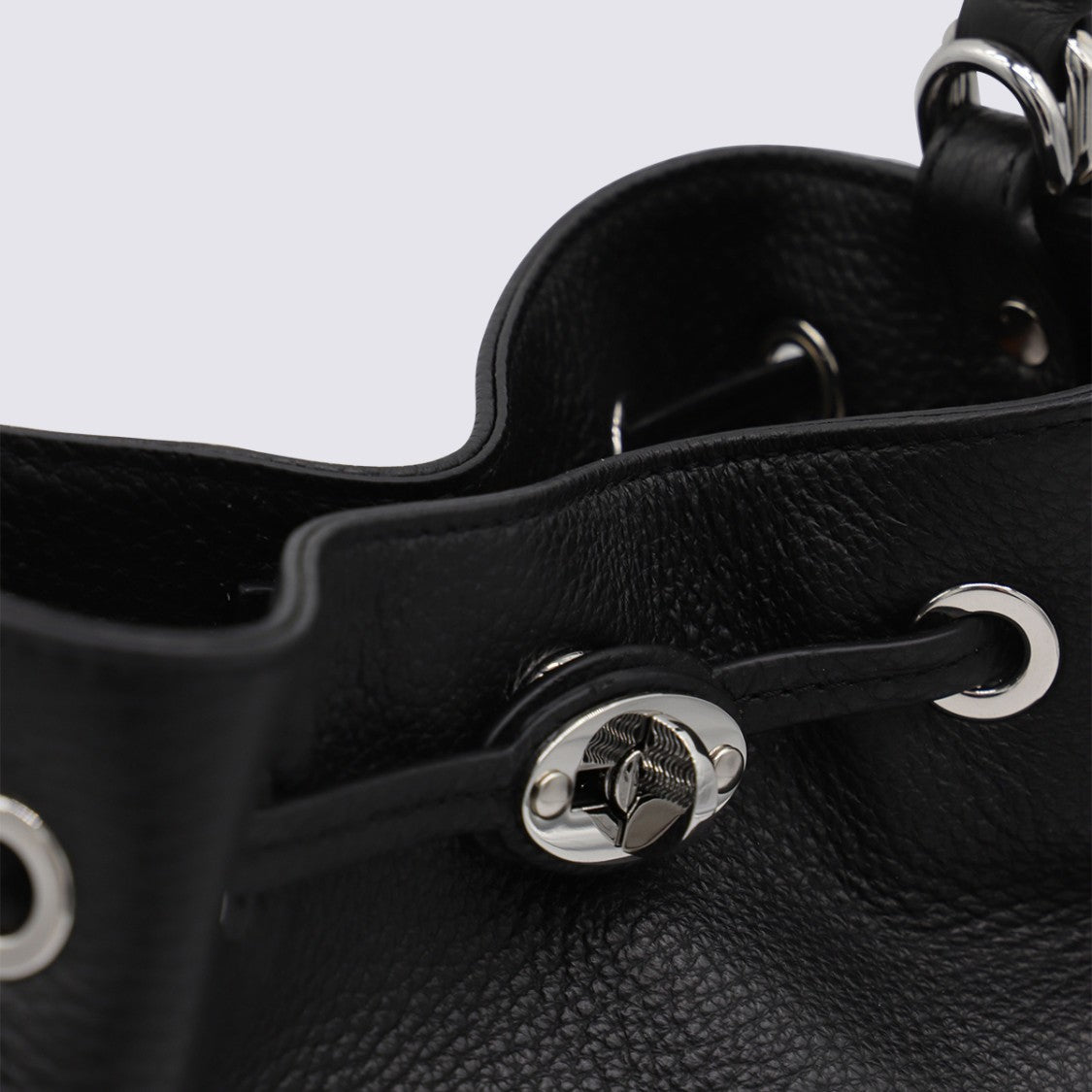 Zanellato Pebbled Black Bucket Bag With Adjustable Shoulder Strap