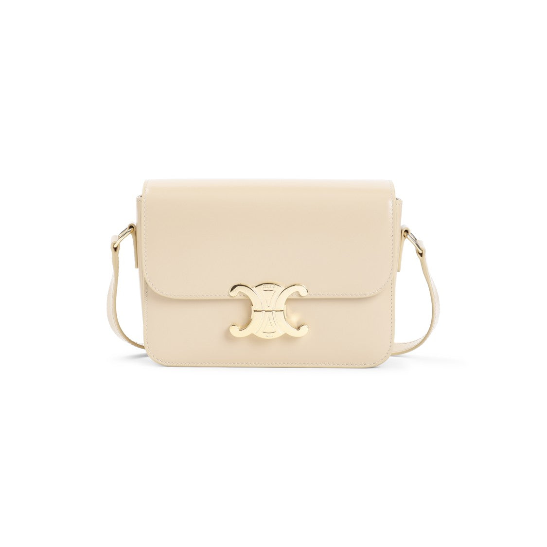 Celine Teen Triomphe Beige Calf Leather Shoulder Bag