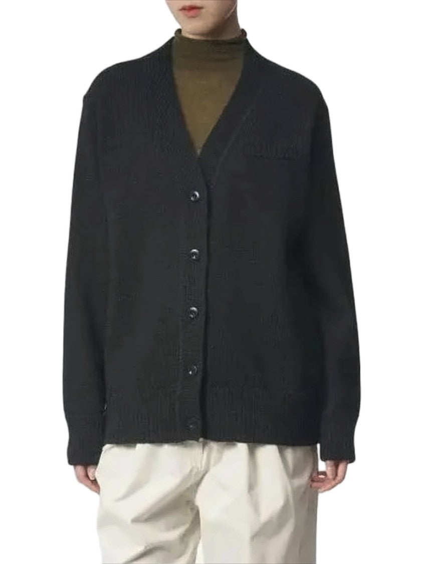Margaret Howell Relaxed Fit Wool Cardigan With V-Neckline And Button-Down Front