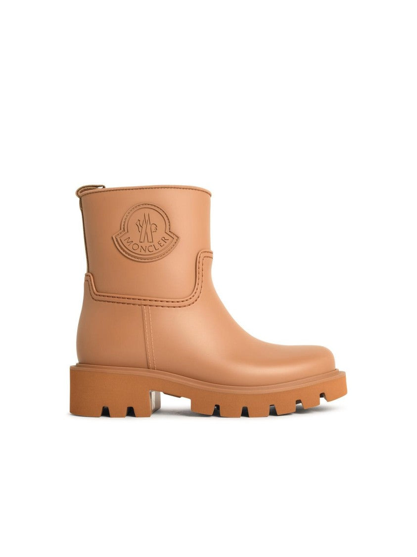 Moncler Kickstream' Light Brown Pvc Rain Boots