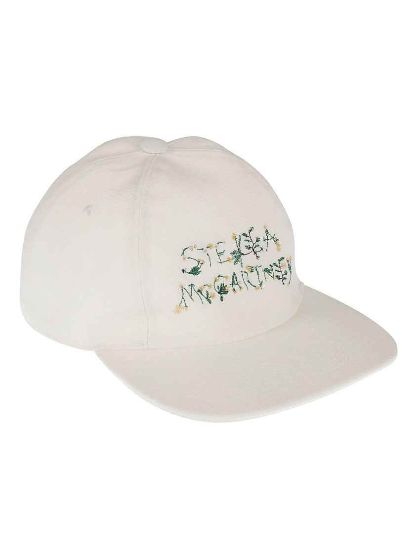 Stella Mccartney Embroidered White Cotton Blend Cap