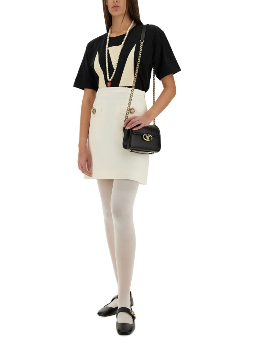 Valentino Solid Crepe Couture Skirt