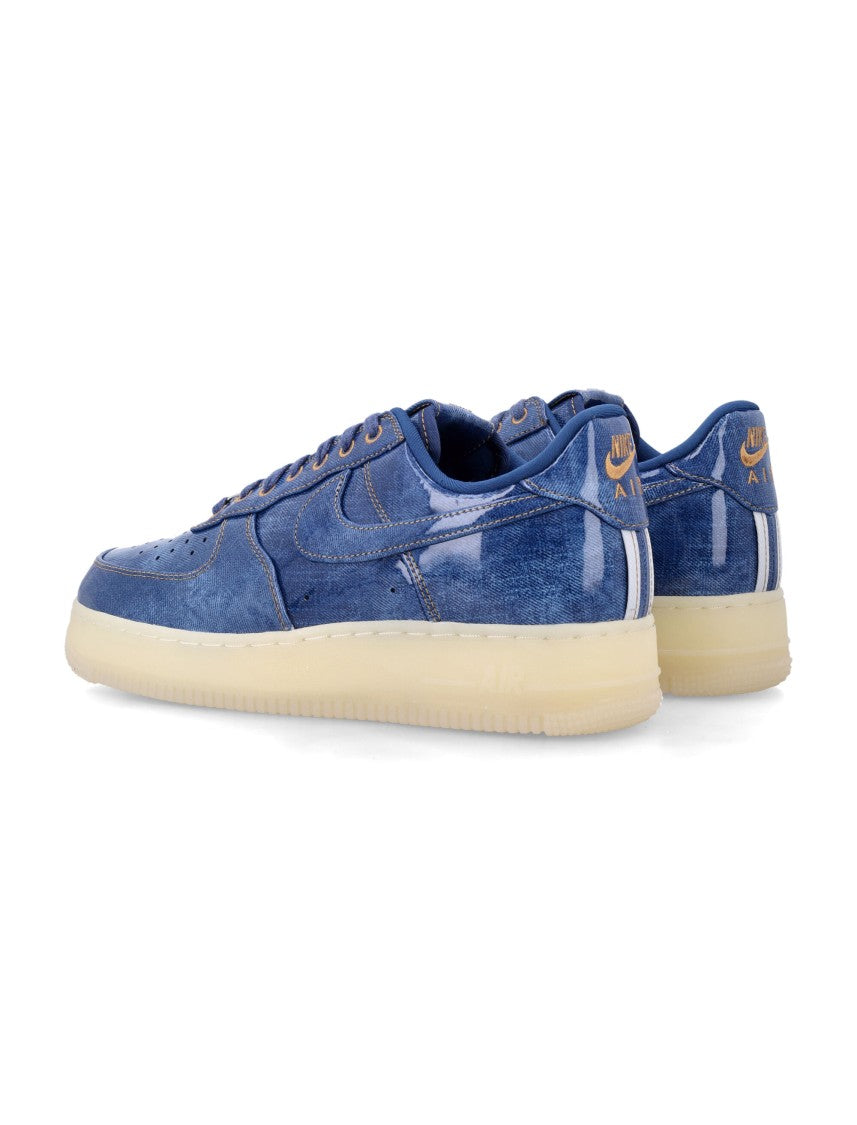 Nike Air Force One Glossy Coated Denim Low-Top Sneakers
