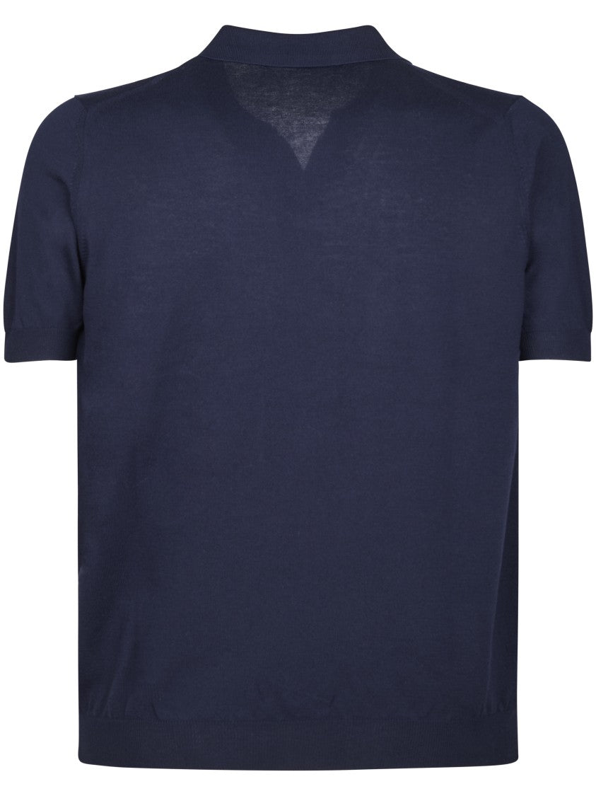 Tagliatore Cotton Polo Shirt With Ribbed Finish