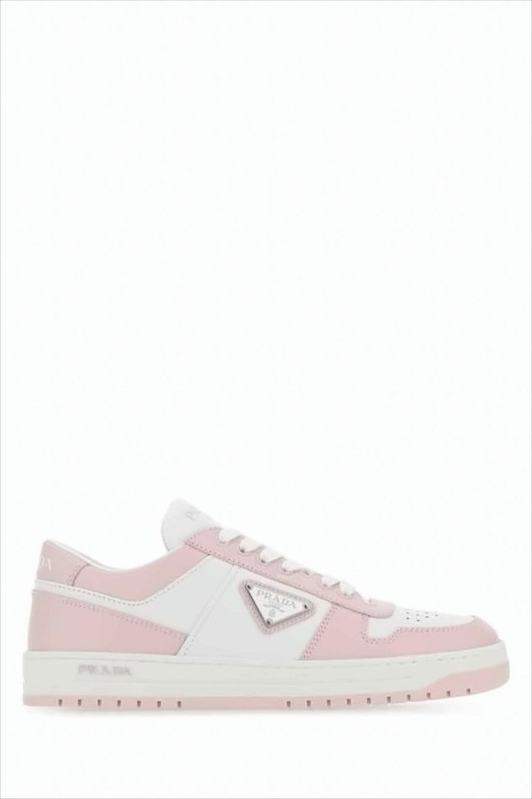 Prada Low-Top White Sneakers With Signature Logo Plaque