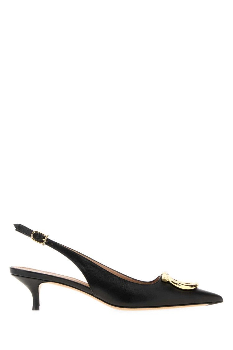 Salvatore Ferragamo Black Leather Sara 40 Pumps