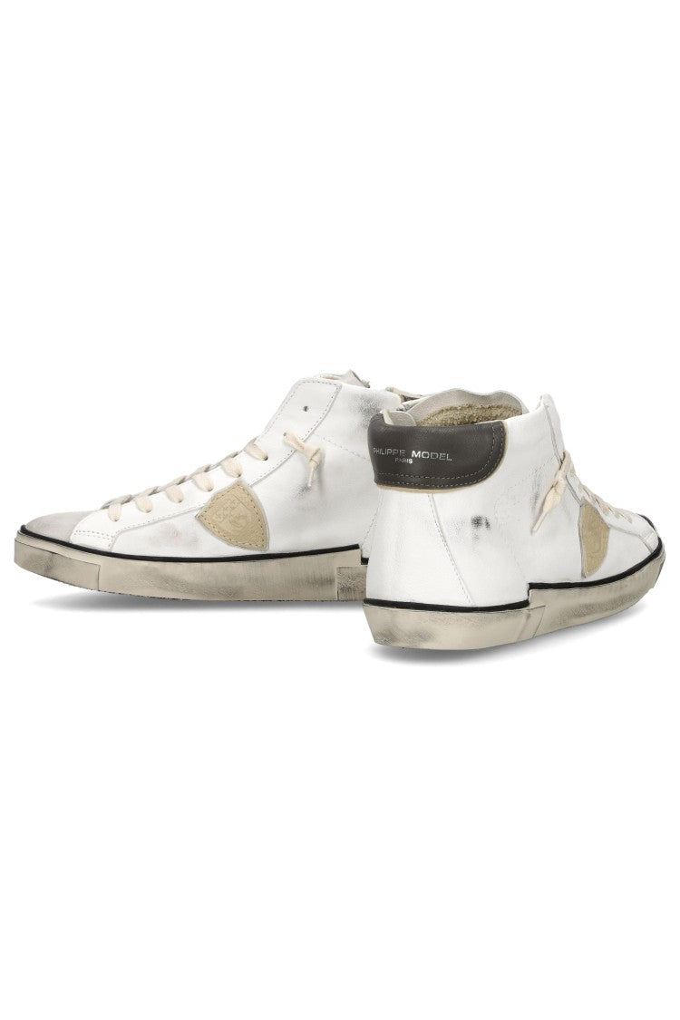 Philippe Model Mid Leather And Suede Sneakers