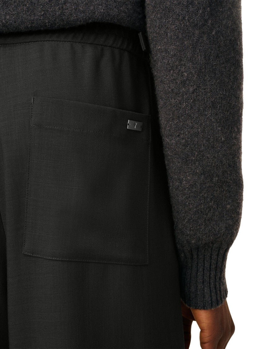 Ami Tailored Grey Trousers With Elastic Waistband