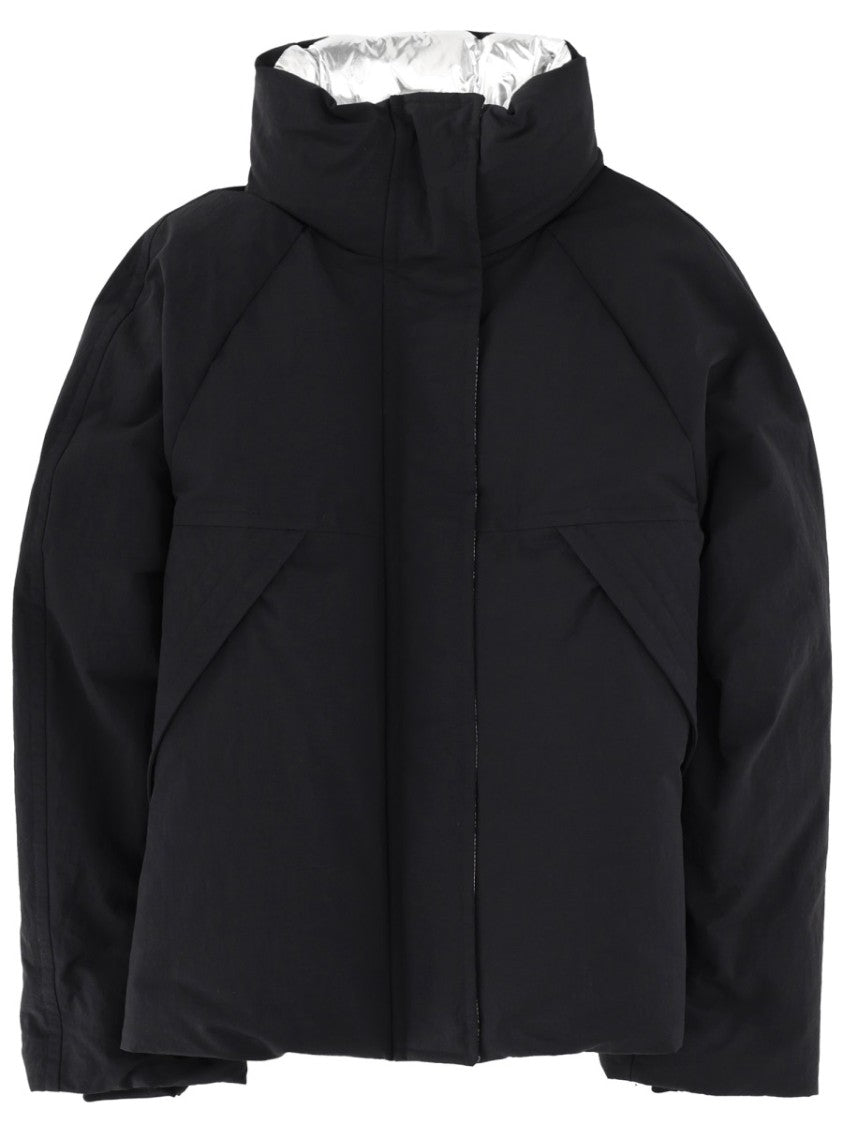 Laminar Crinkle Metallic Silver Lining Jacket