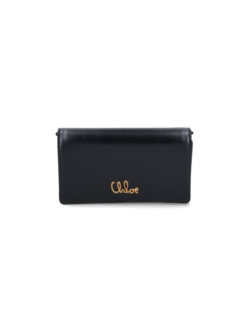 Chloé Chain Wallet "Iconic" – Black