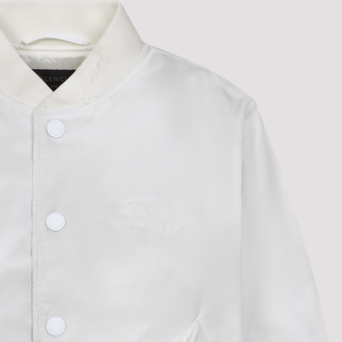 Balenciaga White Shrunk Varsity Jacket