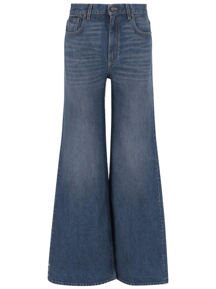 Chloé Wide Leg Cotton Denim Jeans