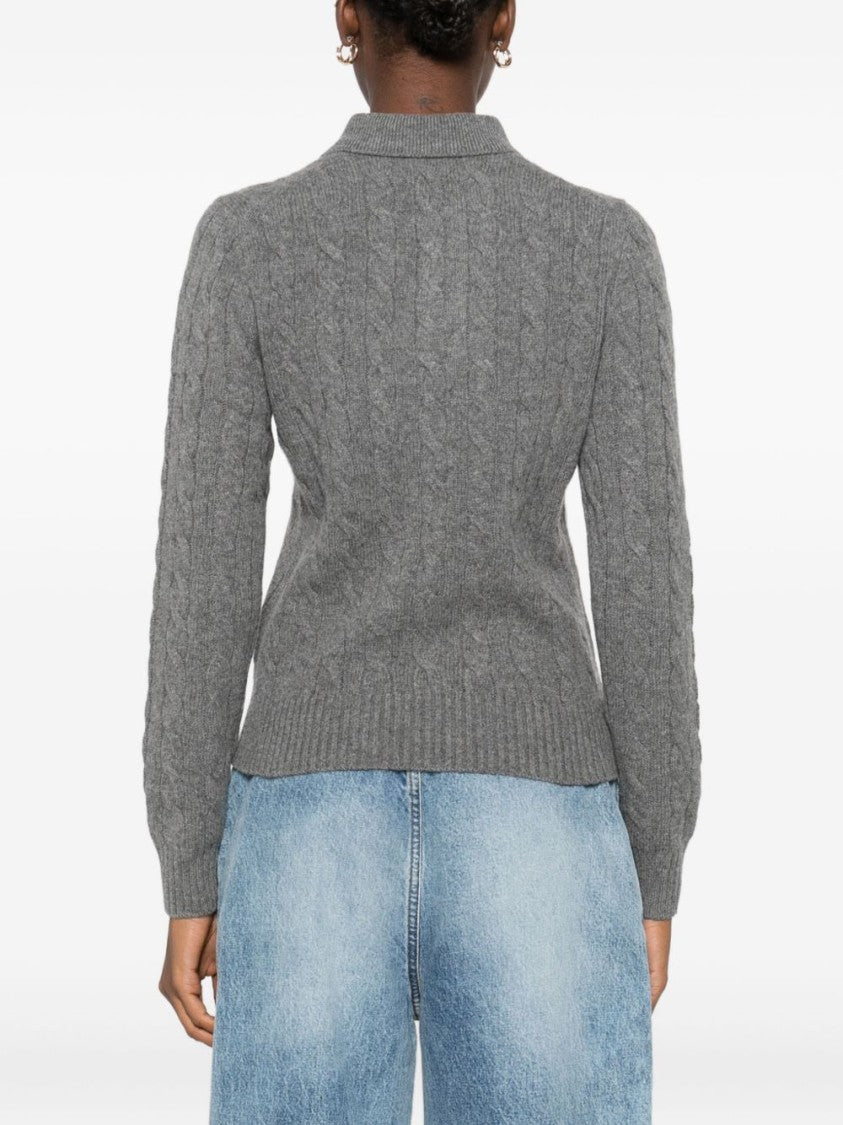 Polo Ralph Lauren Cable Knit Polo Sweater In Wool-Cashmere Blend