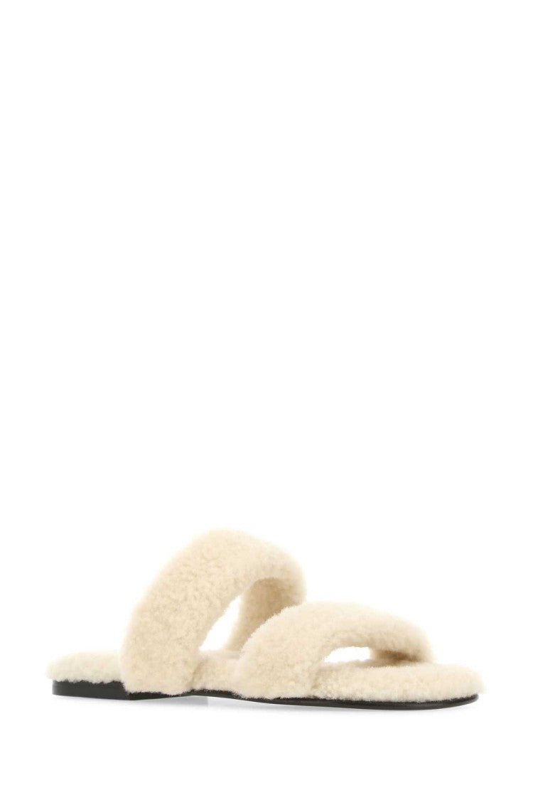 Saint Laurent Ivory Shearling Bleach Slippers