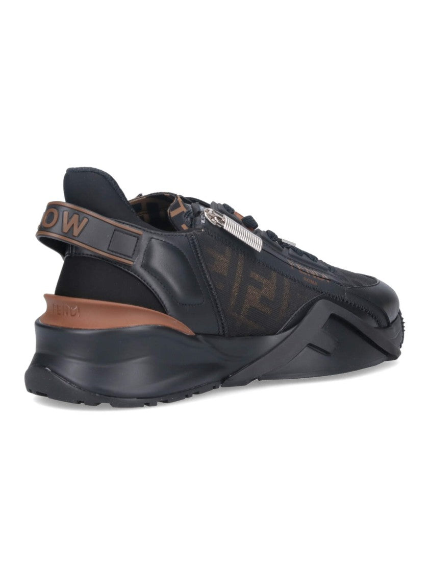 Fendi "Flow" Low-Top Sneakers – Black