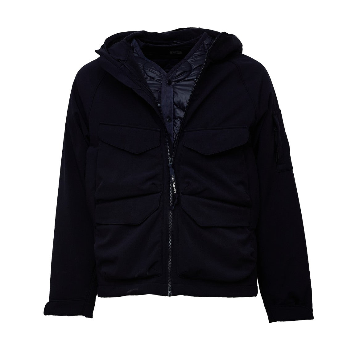 C.P. Company Padded Hooded Jacket With Visor And Detachable Cuffs