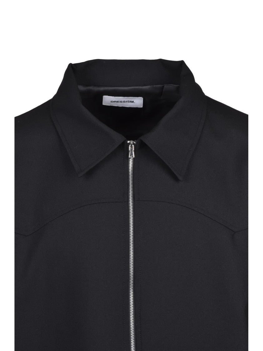 Dressism. Black Lined Stretch Polyester-Blend Jacket