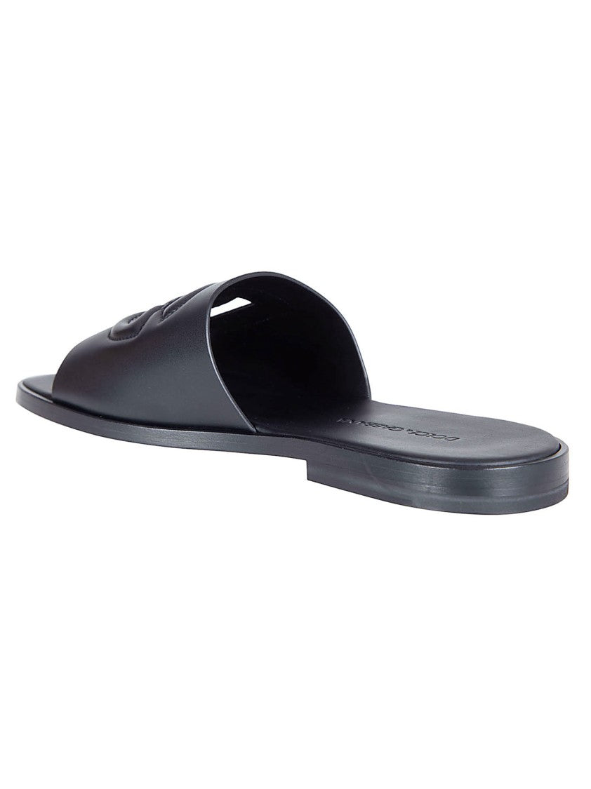 Dolce & Gabbana Open-Toe Slip-On Sandals With Logo Detail