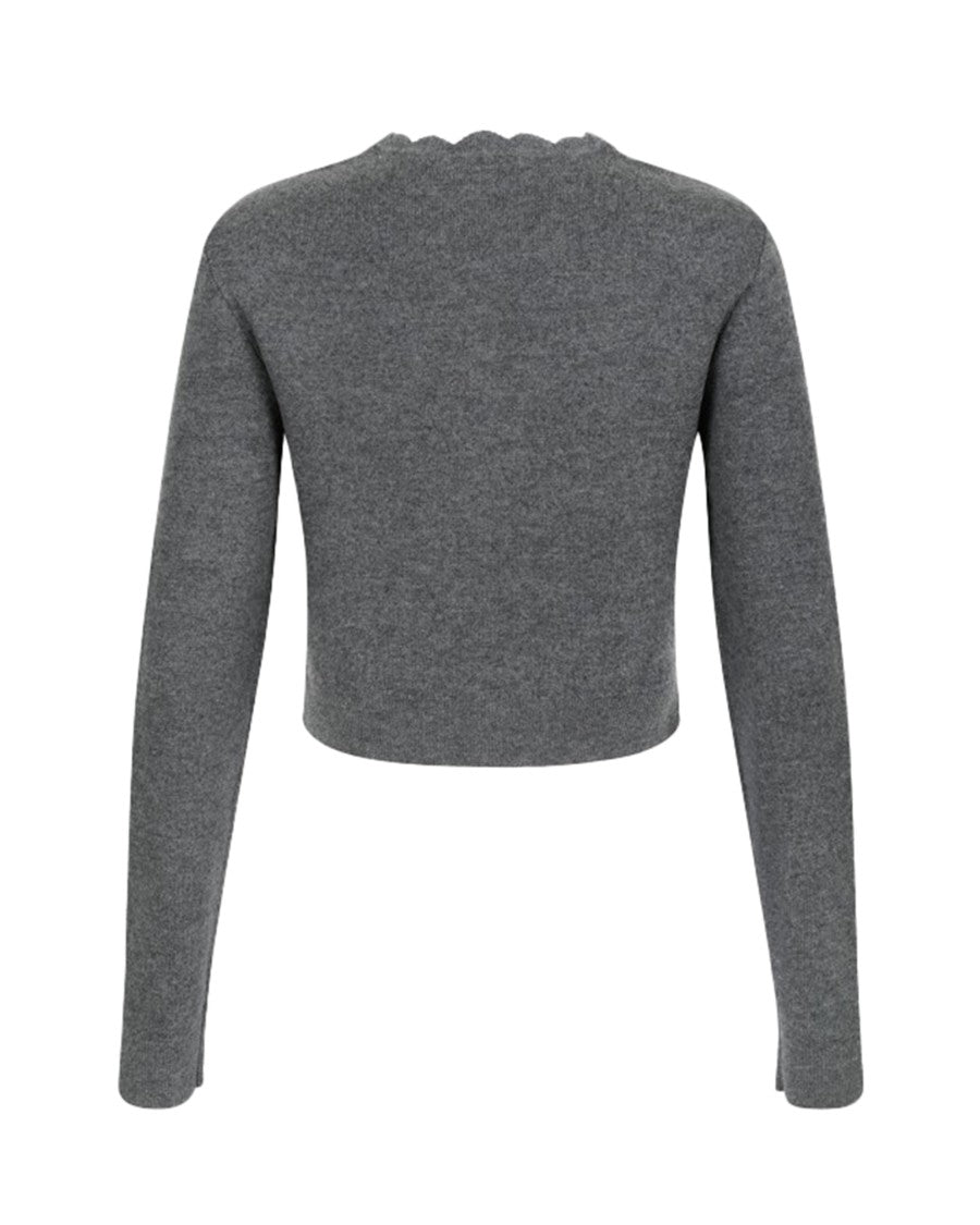 Self-Portrait Cropped Lace Wool-Blend Cardigan