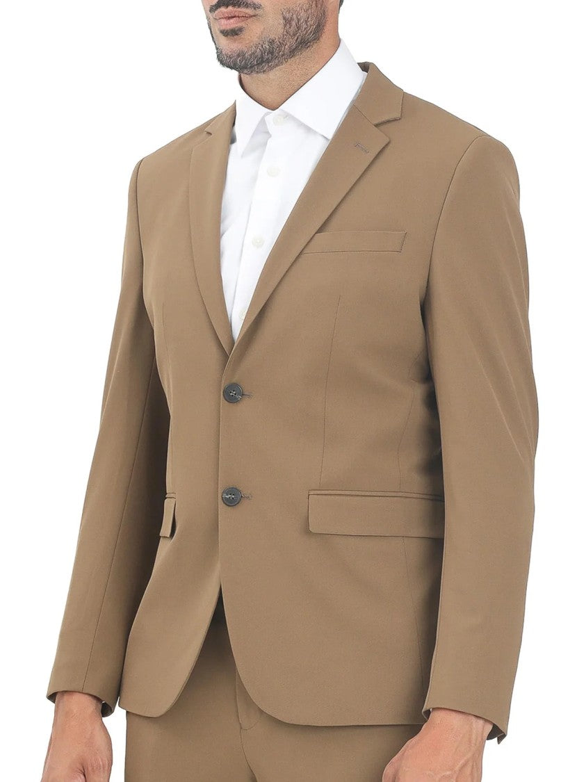 Selected Beige Tailored Button-Front Recycled Polyester Blazer