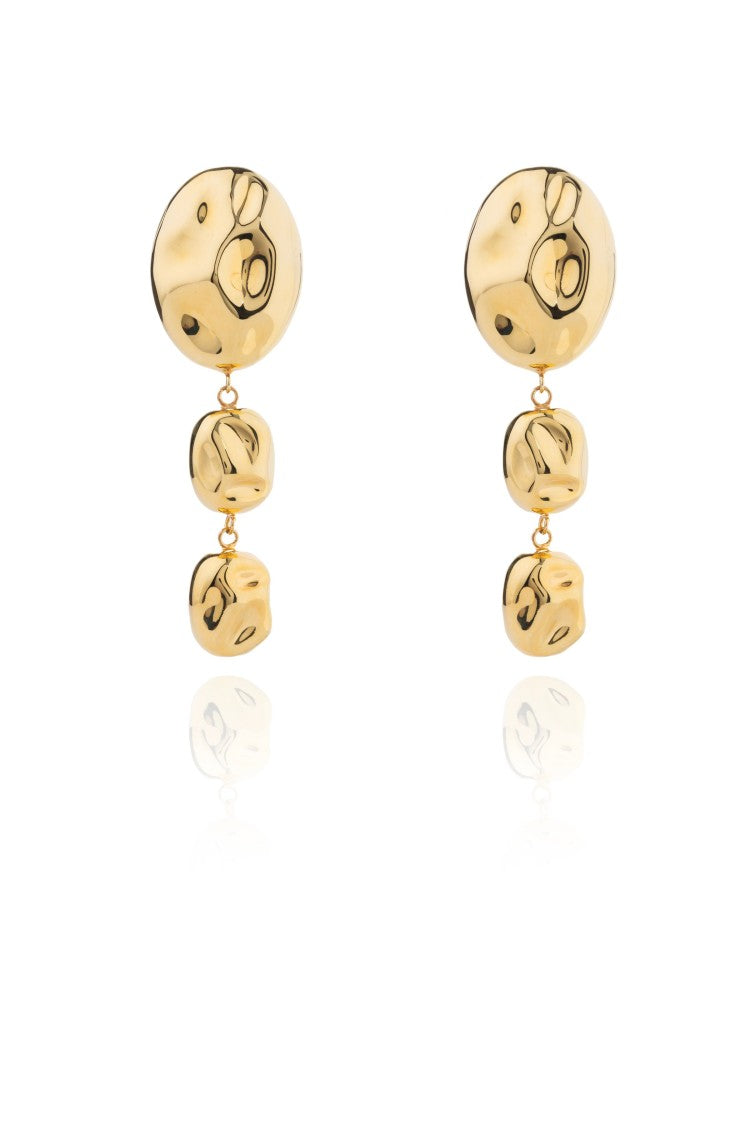 Federica Tosi Gold Stone 18K Gold Plated Brass Earrings