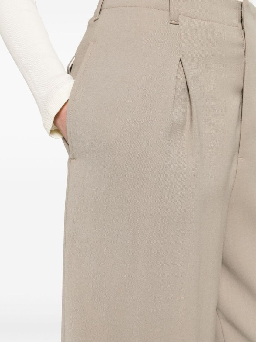 Ami Taupe Brown Tailored Knee Shorts