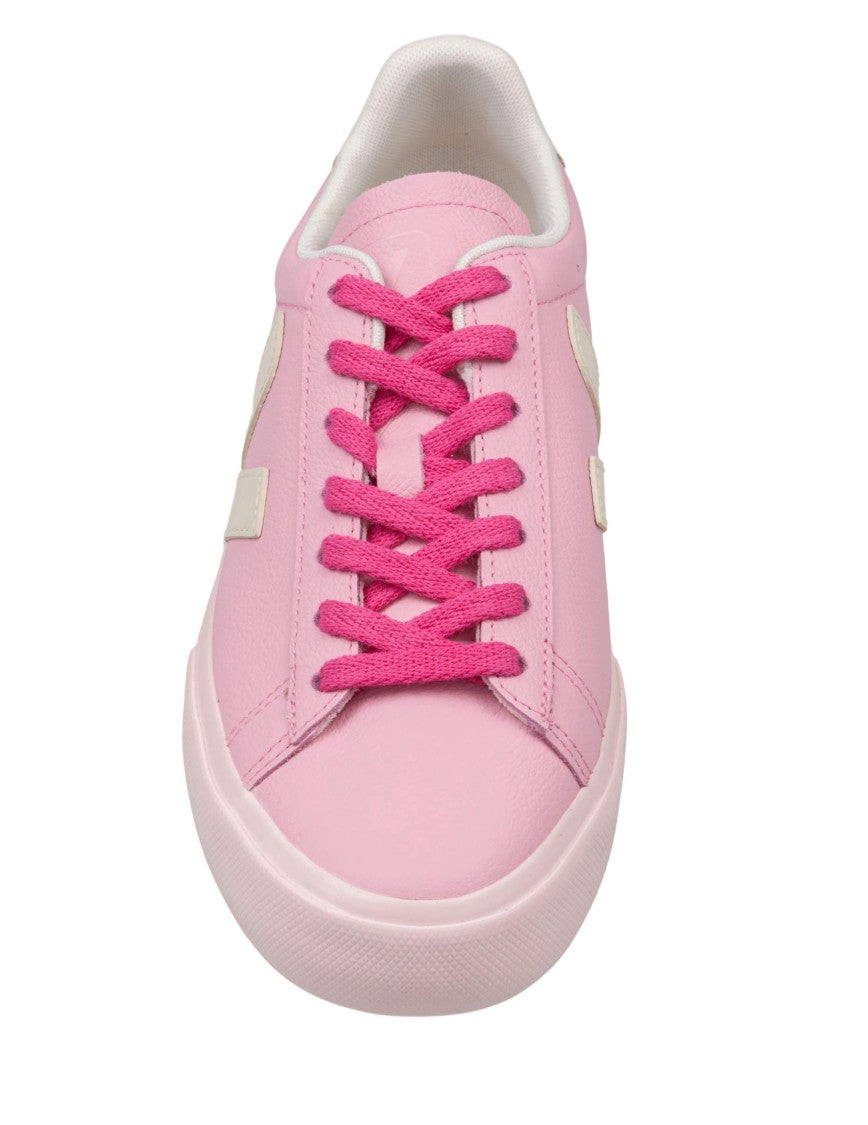 Veja Campo Chrome-Free Leather Sneakers In Pink