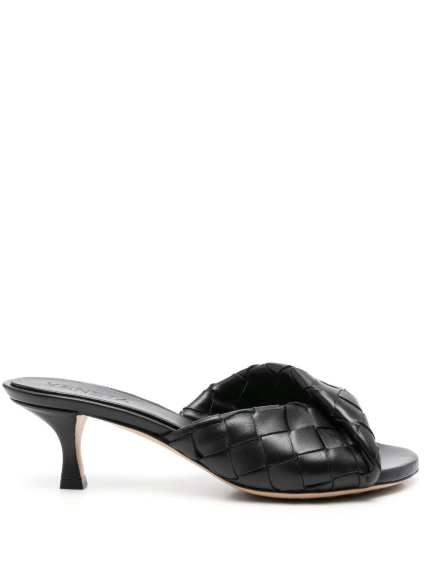 Bottega Veneta Open-Toe Sandals With Woven Upper And Modest Heel