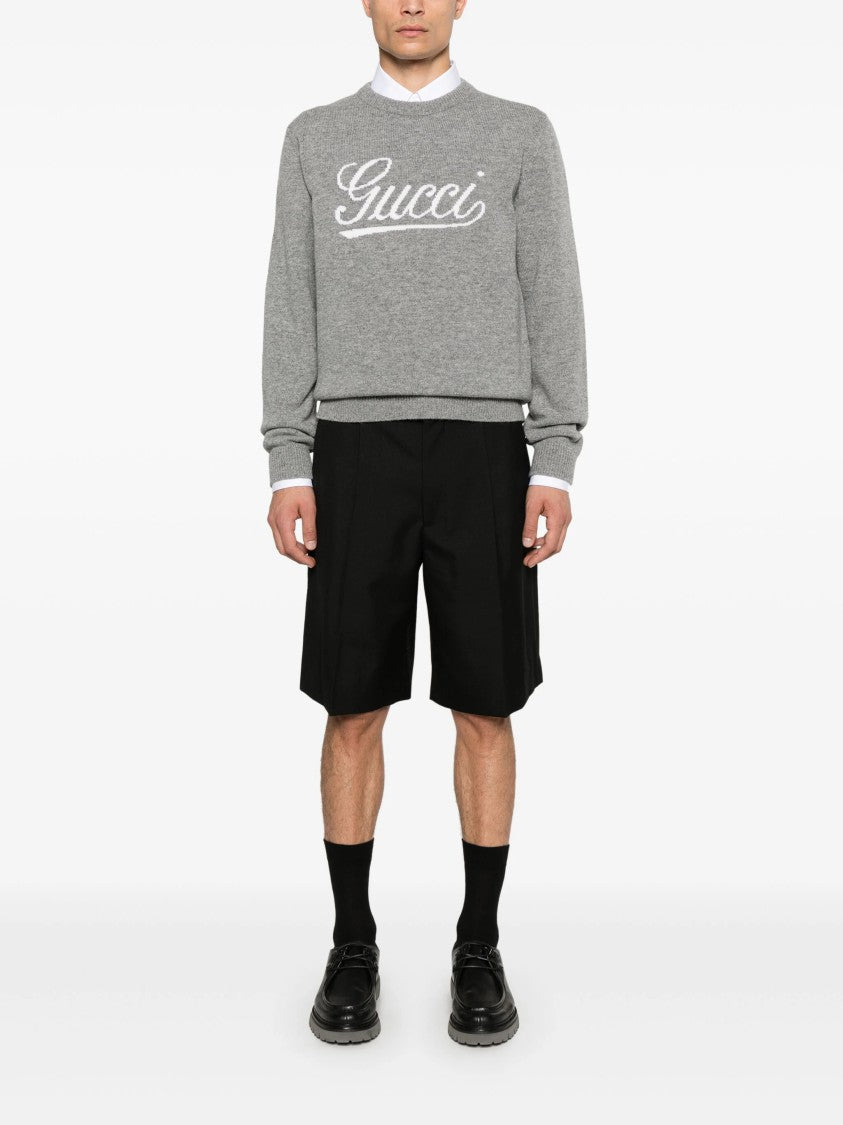 Gucci Black Twill Wool Blend Tailored Shorts