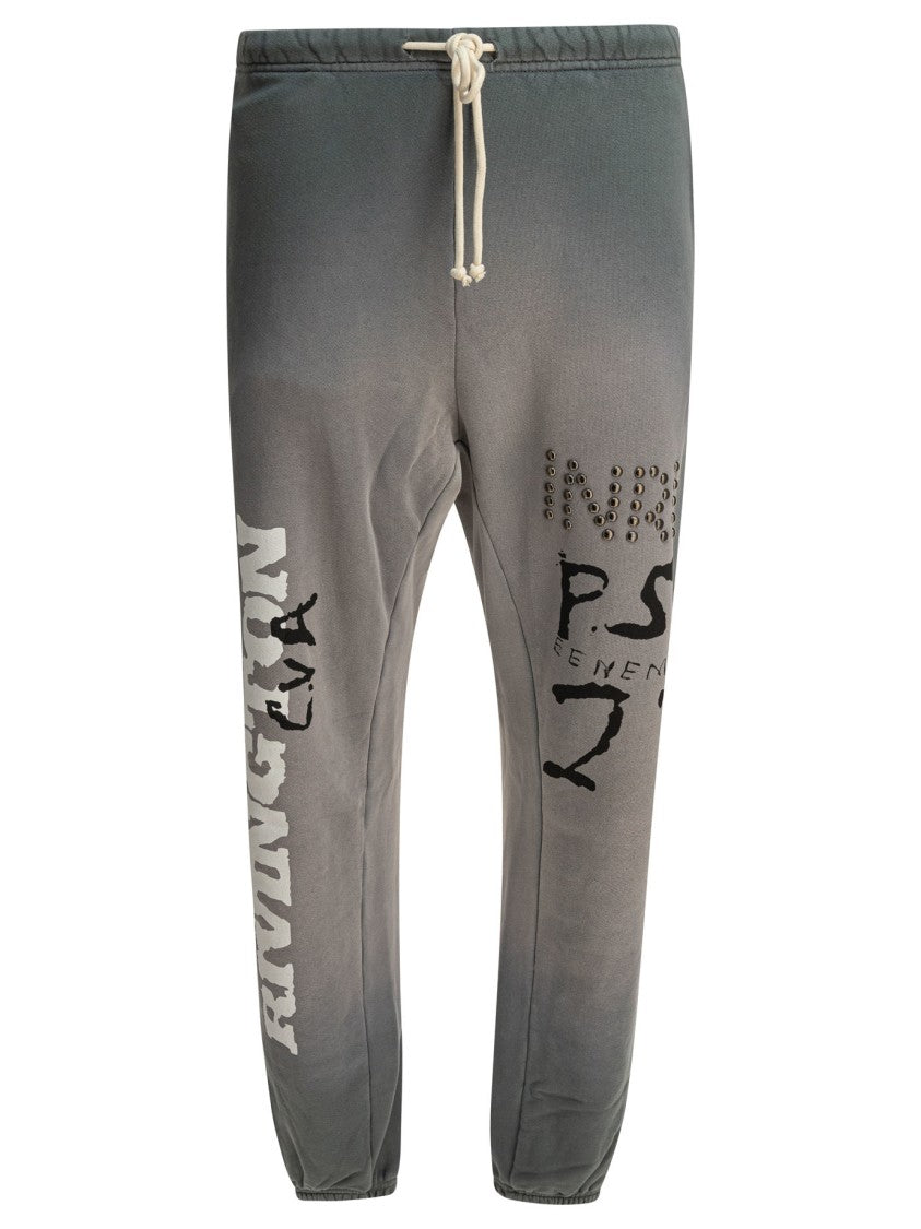 Rrr123 Faded Grey Trousers With Graphic Prints