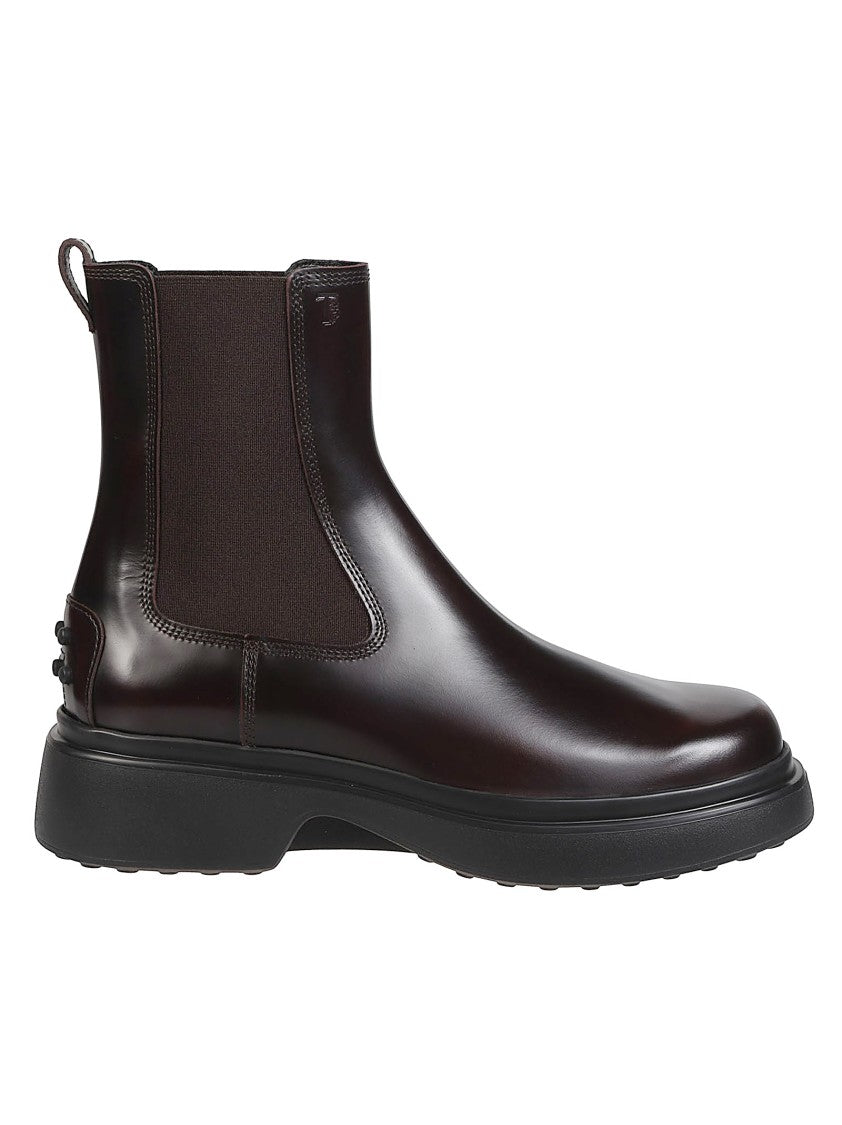 Tod's Brown Calf Leather Chelsea Boots