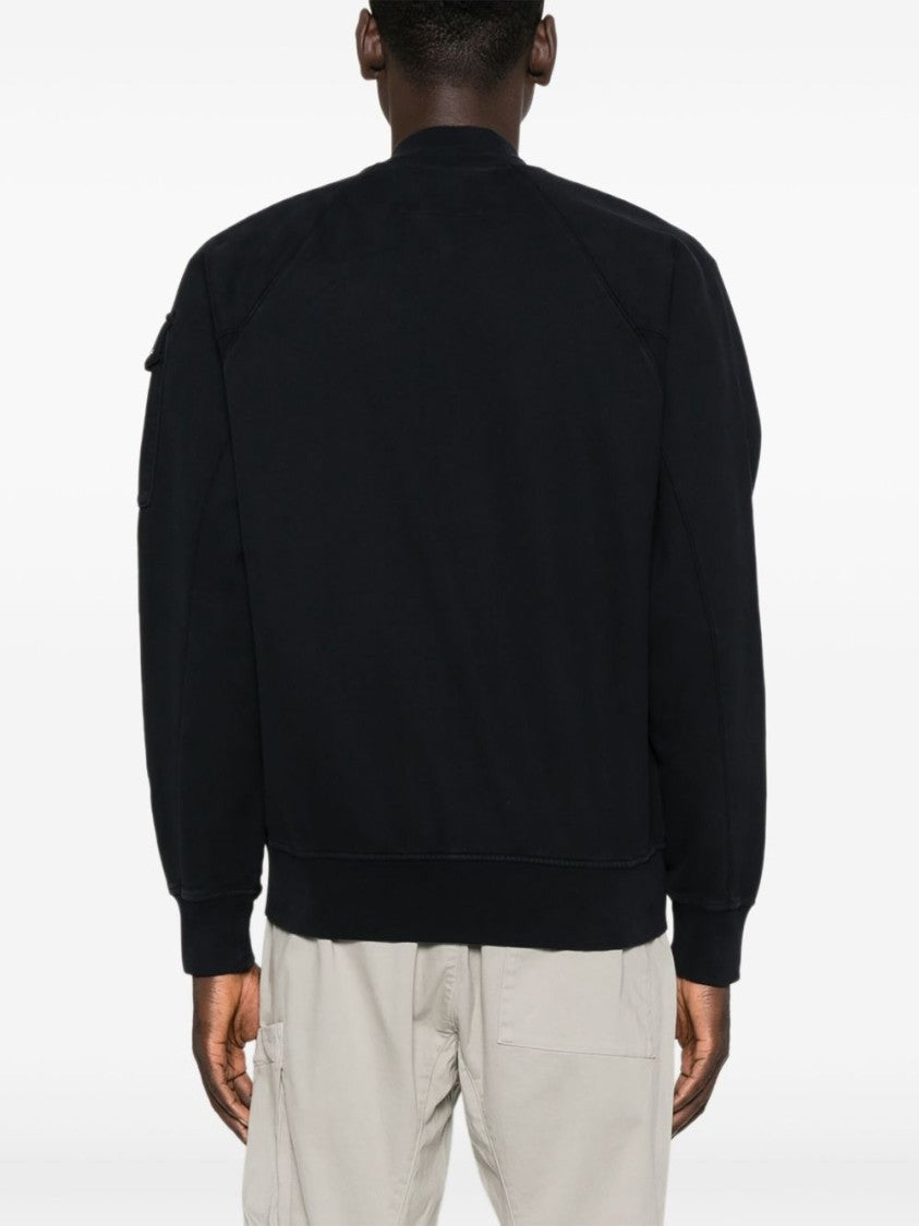 C.P. Company Brushed Navy Fleece Zip-Up Sweatshirt