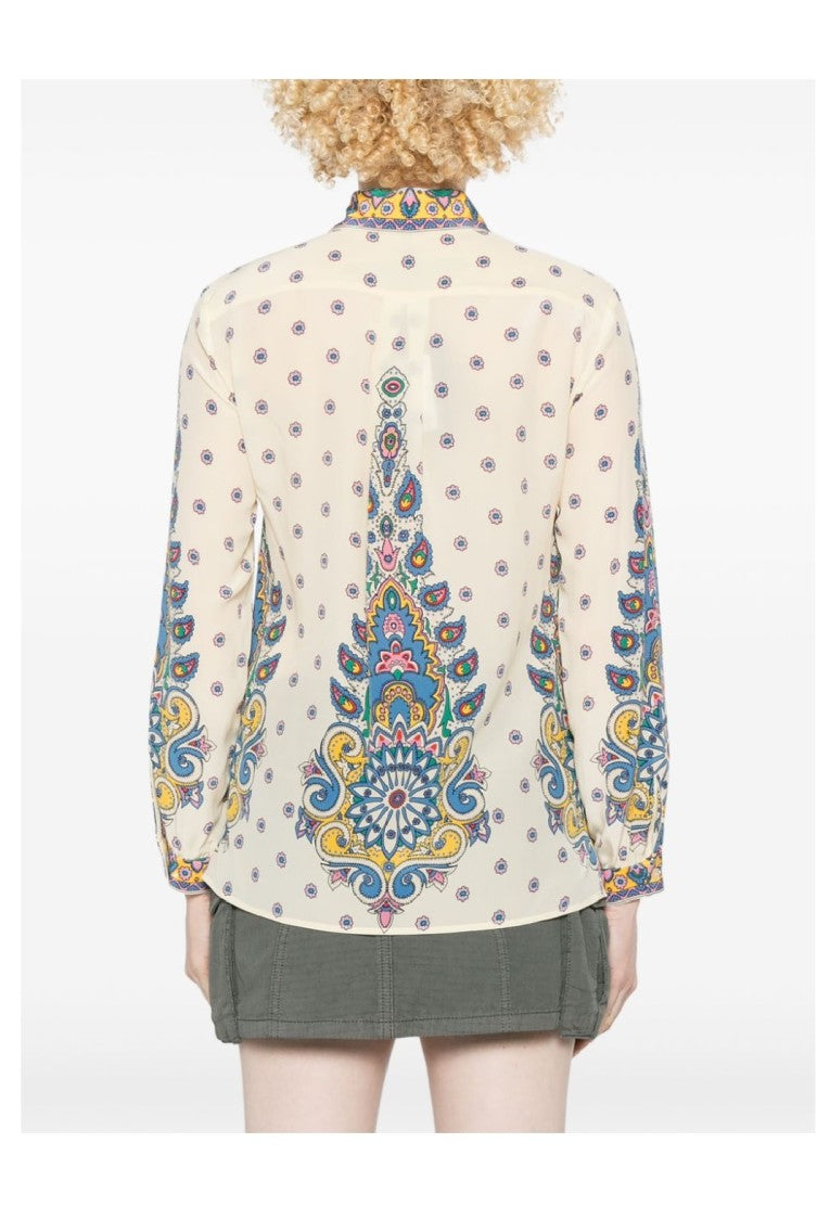 Etro Beige Paisley Silk Shirt