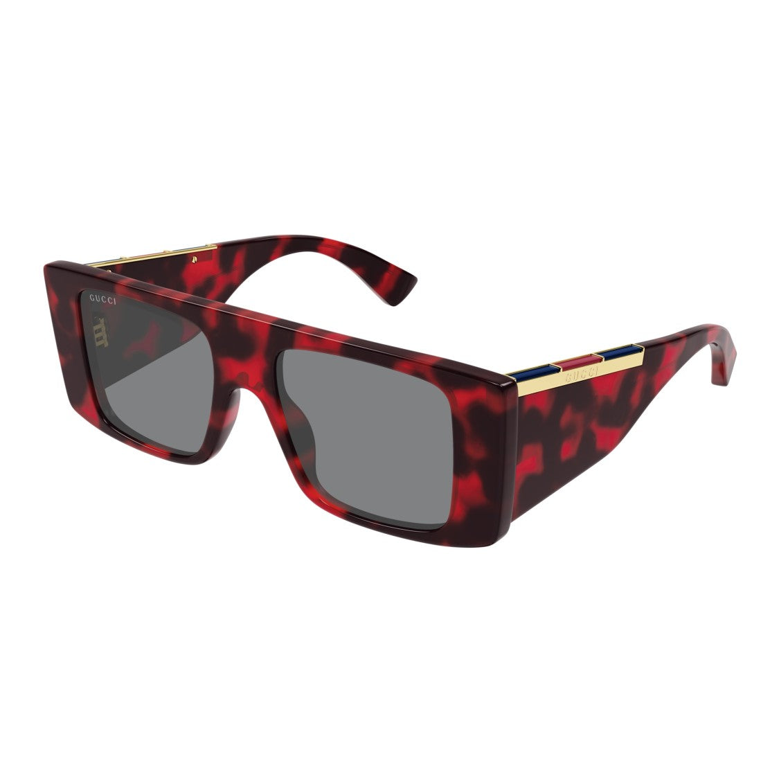 Gucci Gg1888s Bold Oversized Square Tortoiseshell Sunglasses